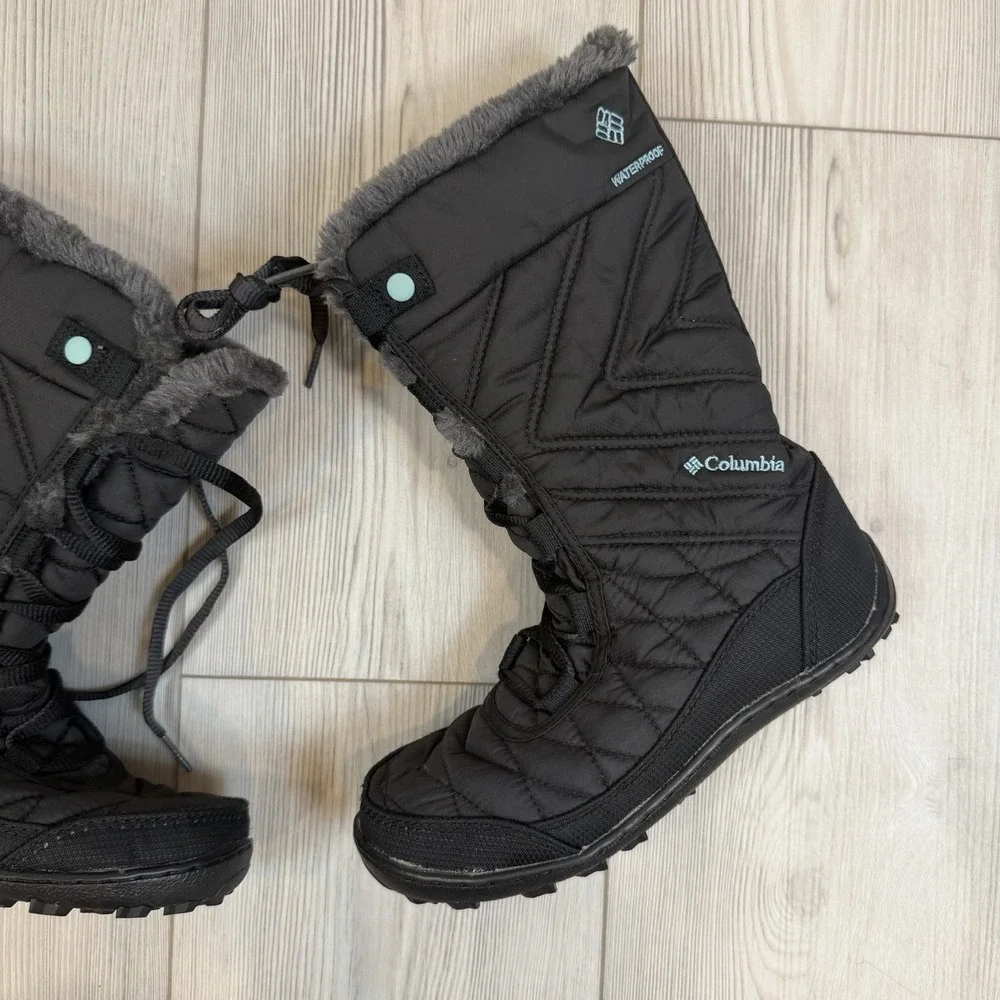 Columbia Minx Mid III Girls' Waterproof Winter Boots Black Size 3‎